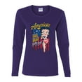thumbnail image 2 of Wild Bobby, Betty Boop America Land of the Free Home of the Brave Betty Boop Womens Long Sleeve T-Shirt, Purple, Large, 2 of 5