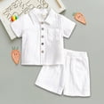 thumbnail image 2 of NOLDARES Girls 2 Piece Short Set Baby Girl Summer Clothes Ruffle Sleeve T-Shirt Shorts Toddler Girl Outfit Set(White,18-24 Months), 2 of 7