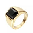 thumbnail image 3 of 13.5mm Mens Black Red Square Cut Zircon Band 316L Stainless Steel Ring Size 7-13, 3 of 6