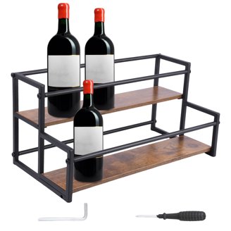 AUATRONNE 2-Tier Coffee Syrup Rack Organizer – Holds 6 Bottles | Kitchen Countertop Storage For Syrups & Spices