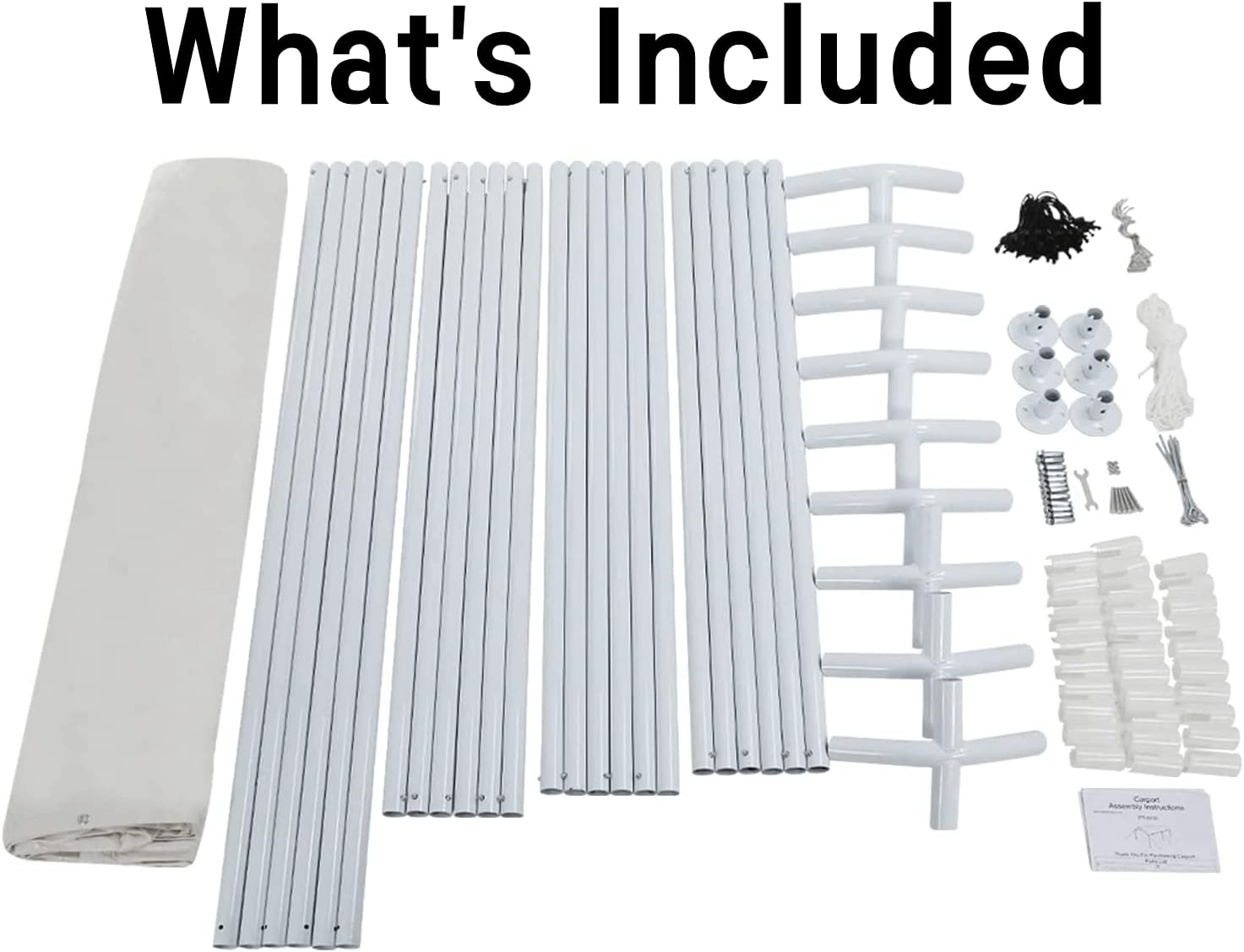 Dkelincs Carport Canopy 10'X20' Heavy Duty Metal Carport Kits Party Tent Car Tent Outdoor Garage Boat Shelter