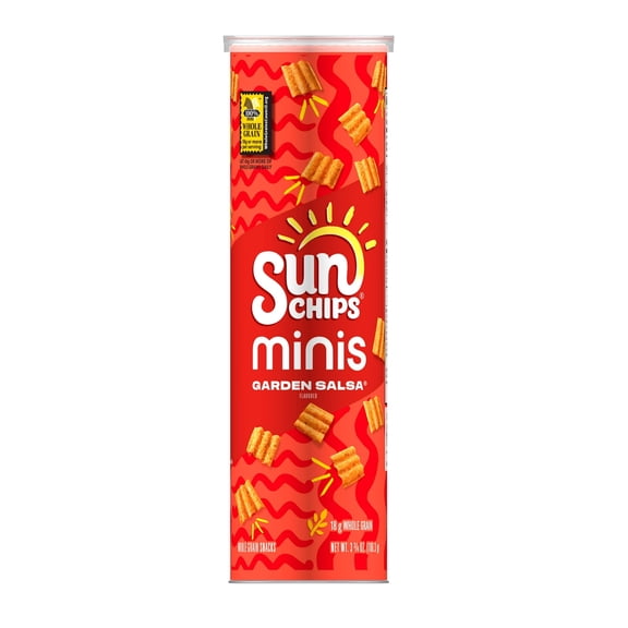 SunChips Minis Garden Salsa Flavored Canister, 3.75 oz, Pack of 3