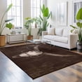 thumbnail image 3 of 8'x10' Area Rugs, Longhorn Skull Indoor Outdoor Area Rug for Living Room Bedroom, Boho Brown Distressed Wooden Washable Bathroom Rugs Kitchen Floor Carpet Mats Home Decor Aesthetic, 3 of 8