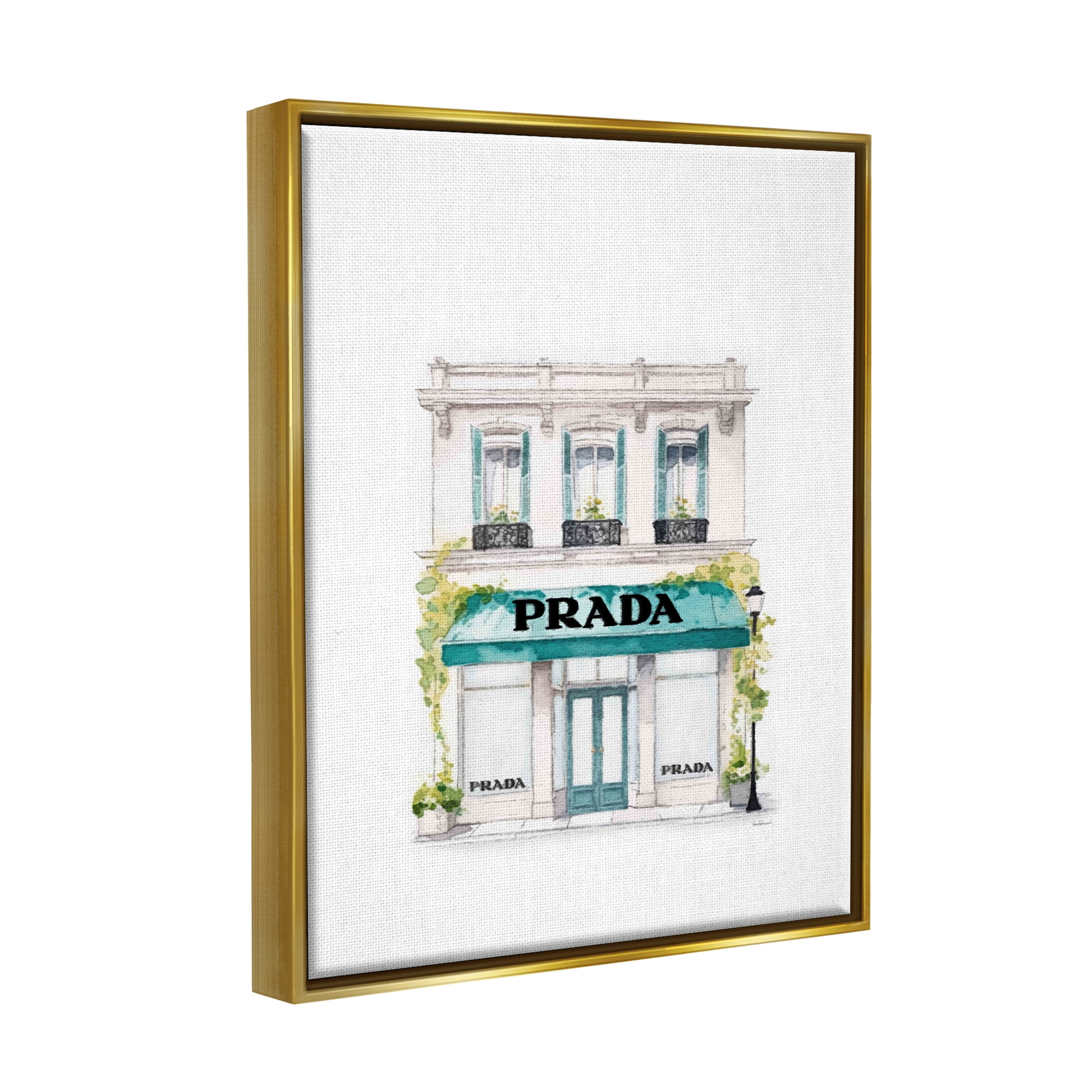 Stupell Industries Urban Fashion Shop Beauty & Fashion Painting Gold Floater Framed Art Print Wall Art, 17 x 21