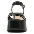 thumbnail image 2 of Soda Women Wedge Sandals Open Toe Ankle Strap Crisscross Platform TECNO-S Black 6.5, 2 of 5