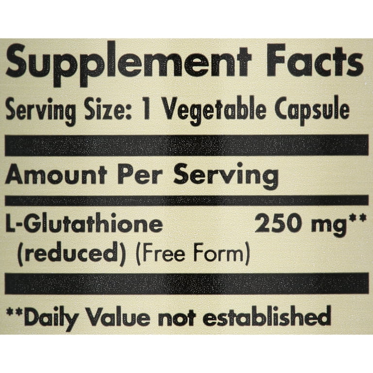 solgar glutathione supplement Solgar L‑Glutathione 250 mg – 60 Vegetable Capsules
