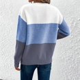 thumbnail image 6 of Yokua Women's Striped Sweater Boat Neck Colorblock Knitted Sweater Casual Long Sleeve Pullover Fashion Sweater Top, 6 of 8
