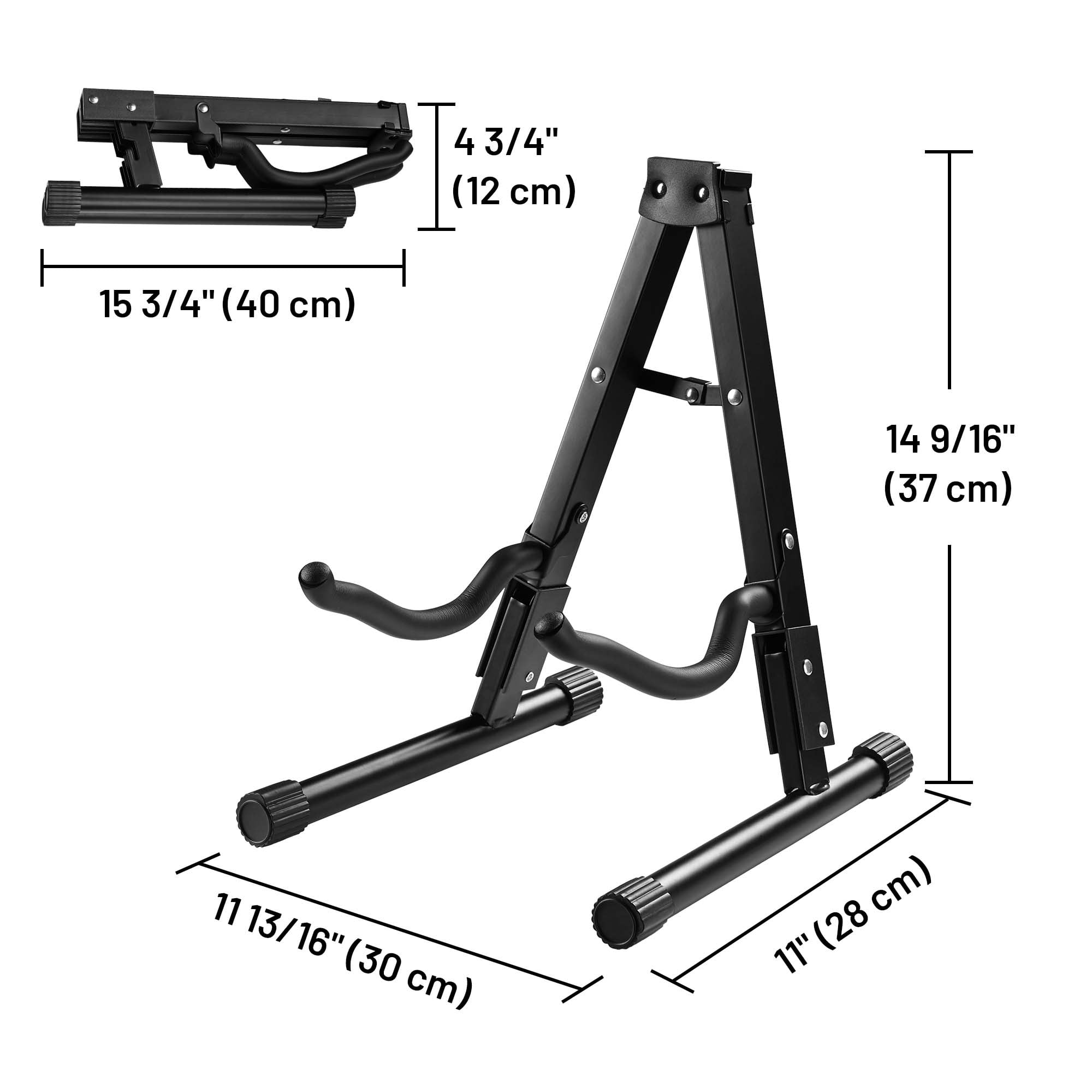 Yescom Folding Guitar Stand Floor A-Frame with Foam Arms Black Instrument Display Stand Universal Fit for Acoustic Guitars Banjo Electric Bass