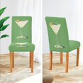 thumbnail image 3 of Yayeee 4 Pack Dining Chair Covers Stretch Parson Chairs Slipcovers Seat Protector, Green Lemon Juice, 3 of 6