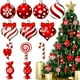 thumbnail image 1 of Set de adornos navideños de madera de 12 piezas - Decoraciones colgantes de madera natural para árbol, pared, ventana - muñeco de nieve, reno y árbol, 1 of 6