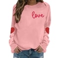 thumbnail image 3 of Kctiaxy Valentines Day Shirts Womens Crewneck Love Heart Print Sweatshirts Womens Casual Loose Comfy Hoodless Sweatshirt Fall Spring Clothes, 3 of 5