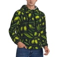 thumbnail image 2 of Fotbe Men's Hoodie with Green Branch Olive Pattern - Kangaroo Pocket Pullover Hooded Sweatshirt, Perfect for Daily Wear, Travel, and Home-4X-Large, 2 of 7