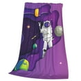 thumbnail image 3 of Bingfone Astronaut On Mission In Outer Space Print Flannel Fleece Blanket Throw Blanket For Bed,Sofa,Couch,Travel,Camping(80"X60"), 3 of 9