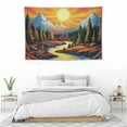 thumbnail image 4 of ONETECH  Sun Mountain Tapestry Trippy Forest Tree Tapestry Vintage Aesthetic Plant Tapestry Magic River Wall Tapestry Nature Landscape Tapestry Wall Hanging for Bedroom, 4 of 7