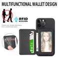 thumbnail image 3 of Case for iPhone 15 Pro,Decase Premium Fabric Hybrid Wallet Phone Cover RFID Blocking Card Slots Holder Shockproof Anti-Scratch Support Magnetic Car Mount - black, 3 of 7