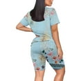 thumbnail image 6 of Two Piece Summer Sets Plus Size Women's Fashion Casual Spring Summer Short Sleeve Round-Neck Blouses & Shirts Sets 2 Piece Beach Outfits for Women, 6 of 7