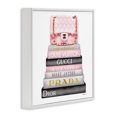 thumbnail image 3 of Watercolor High Fashion Bookstack Padded Pink Bag Beauty & Fashion Framed Art Print Wall Art, 17x17, 3 of 9