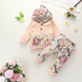 thumbnail image 4 of Gibobby Conjunto de ropa con capucha para niños Estampado floral Bebé Niños Tops Floral Con capucha Conjunto de manga larga Pantalones Ropa Niñas Conjuntos(Rosa,12-18 Meses), 4 of 5