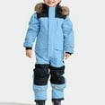 thumbnail image 7 of longantii Girls Boys Snow Suit for Kids One Piece Snowsuit Waterproof Windproof Thermal Winter Snowboarding Ski Suits Overalls Snow Clothes Blue 12-13 Years, 7 of 7