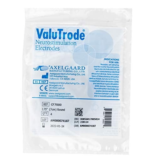 Axelgaard Valutrode Cloth Electrodes, Reusable Conductive Film Electrodes, 2.75" Round, 40 Pack