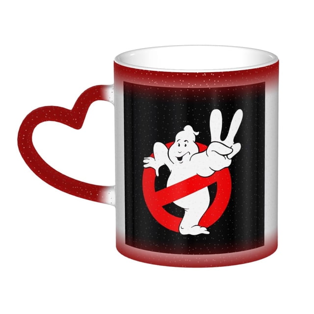 Tazas con la bandera de Los Cazafantasmas, tazas de café decoloradas, tazas con estrellas, tazas resistentes al calor para la oficina y el hogar