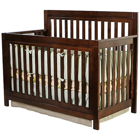 Mia Moda Jillian 4-in-1 Fixed-Side Kingston Convertible Crib, Espresso