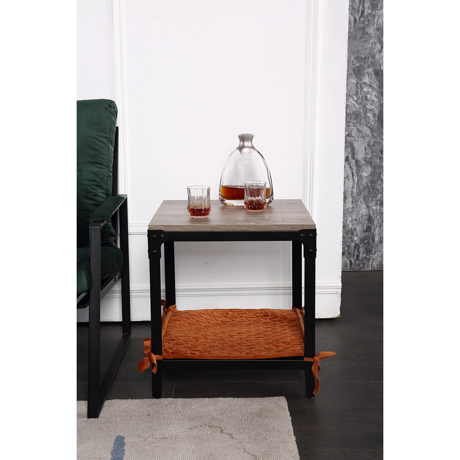 Kadyn Square Coffee Table, Wood Coffee Table Share with pets(Provide pet mat), Metal Tea Table for Living Room, Black Kadyn Square Coffee Table, Wood Coffee Table Share with pets(Provide pet mat), Metal Tea Table for Living Room, Black