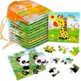 thumbnail image 1 of Paquete de 12 rompecabezas para niños pequeños Rompecabezas de animales de madera 9 piezas con 12 bolsas organizadas para niños de 2 3 4 5 años Rompecabezas educativos preescolares, 1 of 5