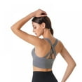 thumbnail image 5 of Sports Bra for Women, Criss-Cross Back Padded Wirefree Sports Bras Medium Support Yoga Bra, 5 of 7