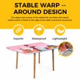 thumbnail image 4 of Pink Snowman Christmas Table Cloths for 4 Foot Rectangle Tables, Xmas Tree Snowflake Elk Gifts Patio Waterproof Elastic Fitted Tablecloths, Washable Rectangular Table Cover for Camping, 4 of 8