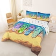 thumbnail image 2 of jejeloiu Summer Beach Full Size Comforter Sets,Flip Flop Print Bedding Comforter Set For Boys,Multicolor,Polkadot Reversible,3pcs,1 Comforter and 2 Pillowcases, 2 of 7