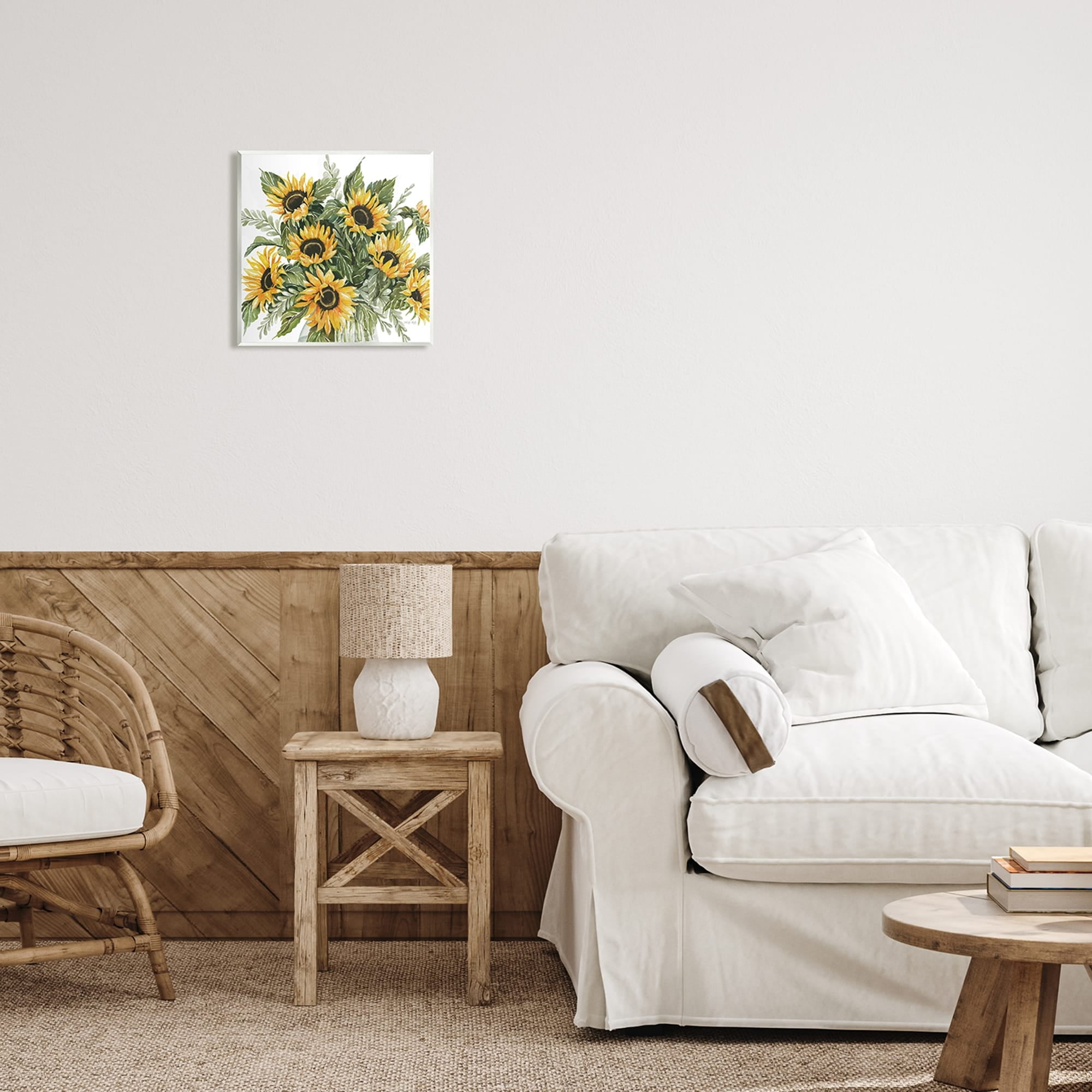 Stupell Industries Bold Sunflower Bunches Floral Country Blossom Bouquet Graphic Art Unframed Art Print Wall Art, Design by Cindy Jacobs