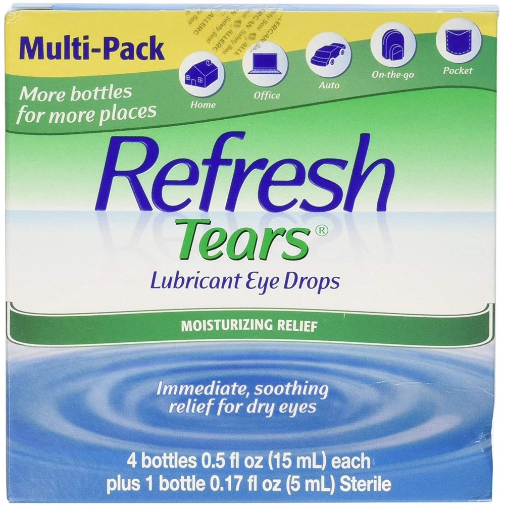 Refresh Tears Eye Drop Lubricant 4 x 15ml Bottles + 1 Bonus 5ml Bottle