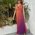 thumbnail image 6 of Abstract Texture Purple Orange Gradient Sleeveless Dress Dresses Women Summer Evening Dresses Ladies Bohemia Long Dresses, 6 of 9
