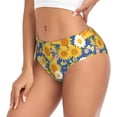 thumbnail image 2 of Fotbe Vintage White Yellow Sunflower Calzones Estampados para Mujer – Ropa Interior de Algodón, Cómoda, Suave y Elástica-Medium, 2 of 6