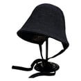 thumbnail image 2 of Helii Women's Knitted Bucket Hat – Crochet Fisherman Hat with Chin Strap Tie, Hollow Out Breathable Sun Hat for Women, Foldable Lightweight Beach Cap for Summer Travel Black,One Size, 2 of 3