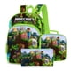 thumbnail image 1 of Minecraft-Mochilas escolares de 3 piezas para niños y niñas, mochila ligera con estampado de dibujos animados, con estuche para lápices Fivean unisex, 1 of 2