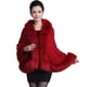 thumbnail image 1 of Qarigey Poncho Cálido De La Rebeca Del Invierno De La Piel Sintética De Moda Y Elegante Del Algodón Cálido En Aplicación Amplia Del Estilo Prendas para la parte del cuerpo Vino rojo, 1 of 6