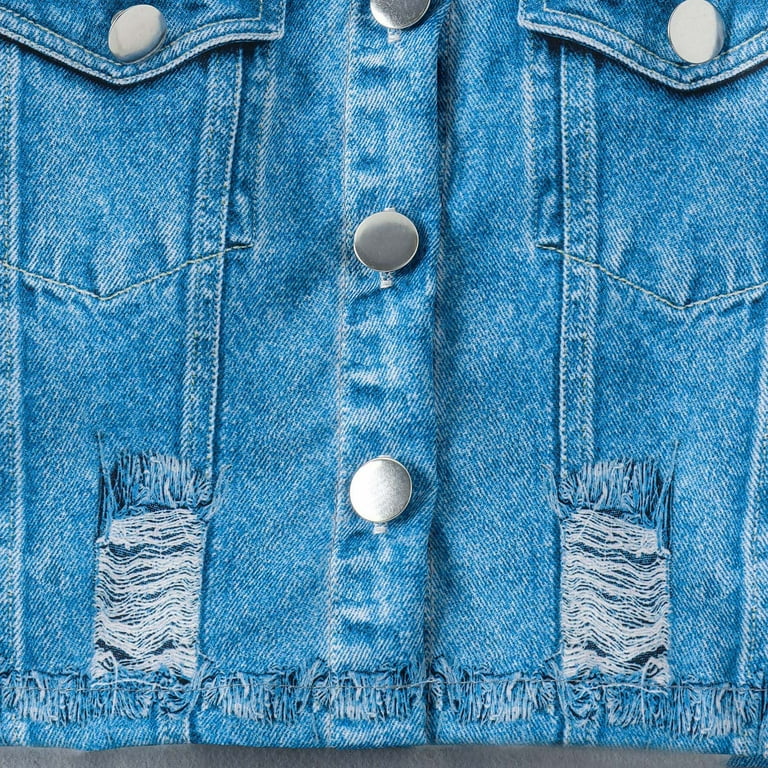 APEXFWDT Denim Skirt Sets for Girls Kids Button Up Girl's