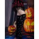 thumbnail image 2 of Zhuge 3 pares de calcetines de Halloween hasta el muslo, medias largas por encima de la rodilla para disfraz de Halloween, recuerdo de fiesta de cosplay, color negro, 2 of 2