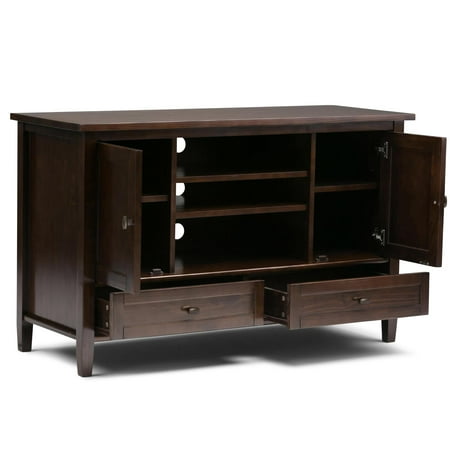Simpli Home - Warm Shaker TV Cabinet for Most TVs Up to 52" - Honey Brown