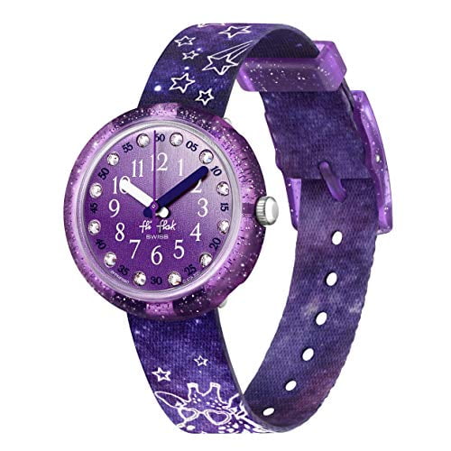 Flik Flak Kids STANDARD R25 POWER TIME 5 bio sourced Plastic Quartz Recycled pet Strap Purple 14 Casual Watch Model ZFPNP080