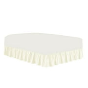 The Great American Store Premium 1800 Series Brushed Microfiber Easy Fit Gathered Style Ruffled Bed Skirt - 15 Inch Drop Length (King Size, Solid Off White) - Covers Bed Legs & Frame