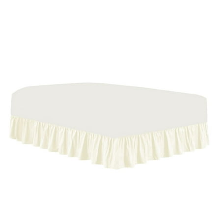 The Great American Store Premium 1800 Series Brushed Microfiber Easy Fit Gathered Style Ruffled Bed Skirt - 15 Inch Drop Length (King Size, Solid Off White) - Covers Bed Legs & Frame