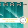 thumbnail image 6 of Turquoise Ombre Oceans Kitchen Curtains Window Panels, Watercolor Summer Coastal Beach Waves Insulated Window Treatment Curtain, Grommet Curtains for Bedroom/Living Room/Bathroom, 2 Piece 52"Wx63"L, 6 of 8