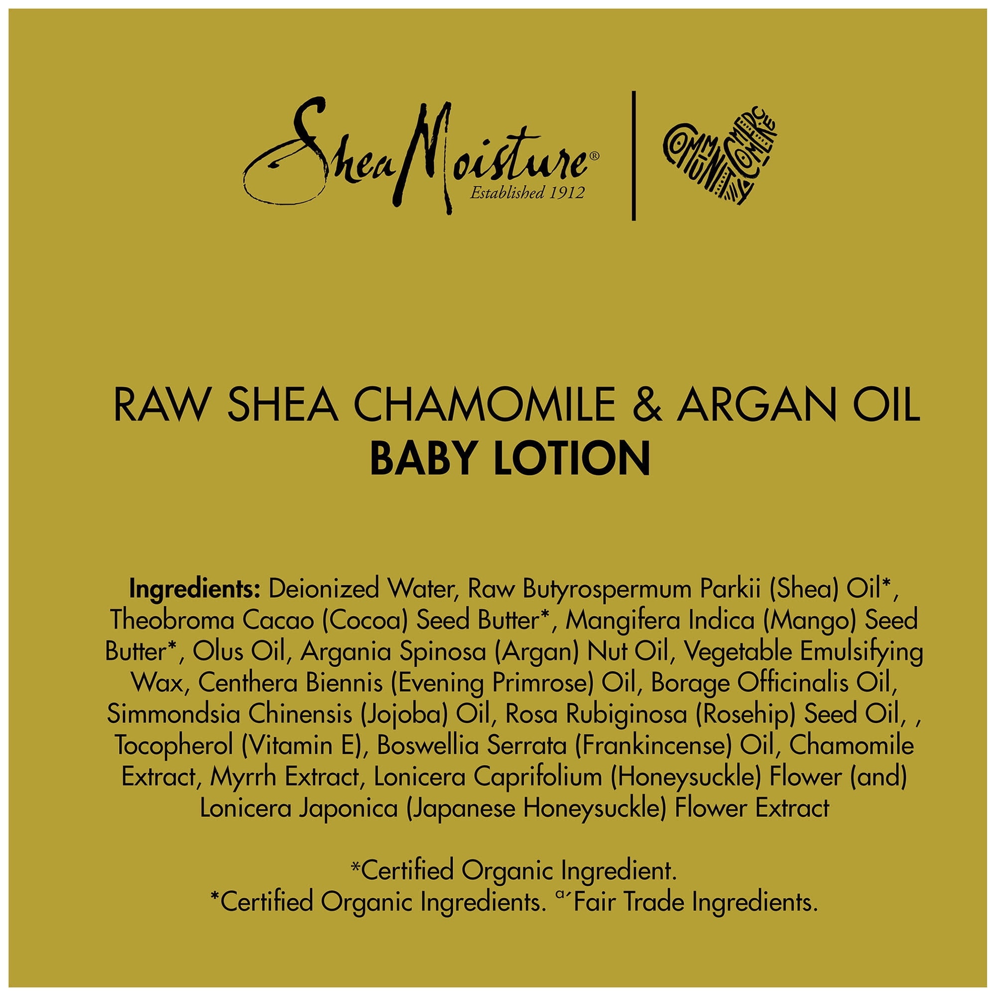 raw shea chamomile & argan oil baby lotion
