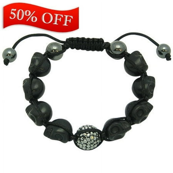 Swarovski Crystal Black Skulls Fashion Bracelet