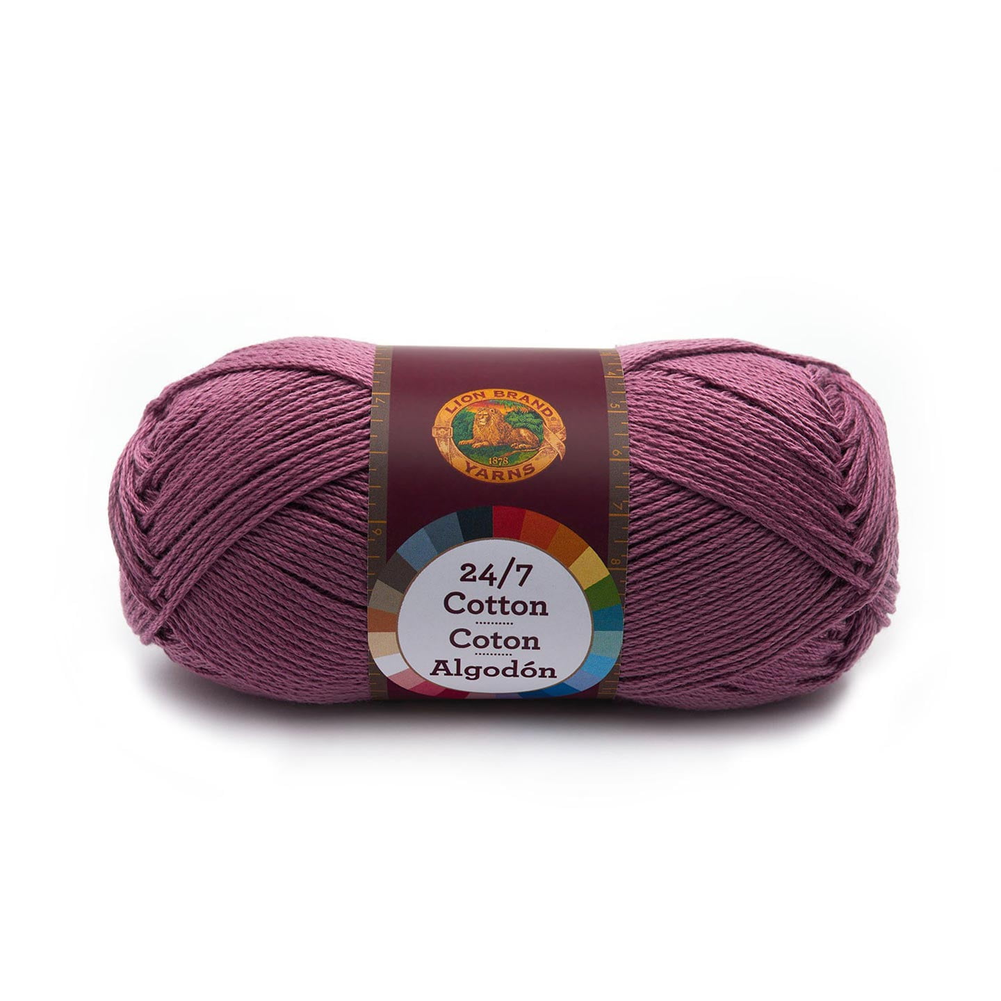 Lion Brand 24/7 Cotton Yarn – 100% Baumwolle, Mercerisiert, Farbe Lilac