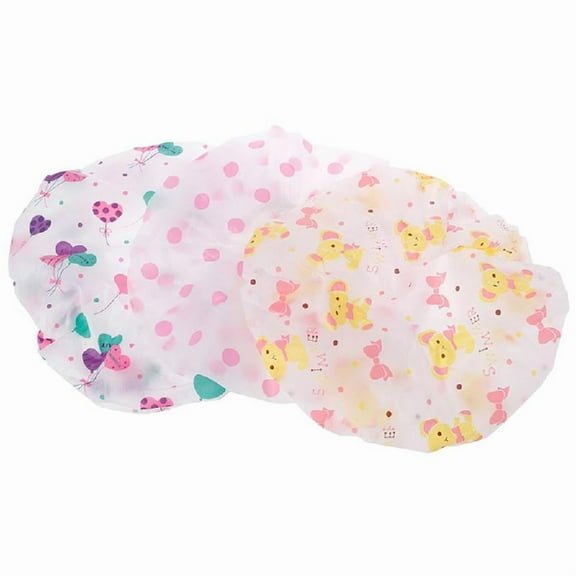 SIEYIO Waterproof Shower Cap Bath Plastic Hat Elastic Bathing Hair Headwear Lady Salon