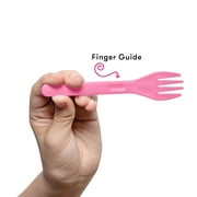 OmieBox OmiePod Kids Utensils Set with Case - 2 Piece Plastic, Reusable Fork and Spoon Silverware with Pod for Kids, Travel, Lunch Boxes - Bubble Pink by OmieLife